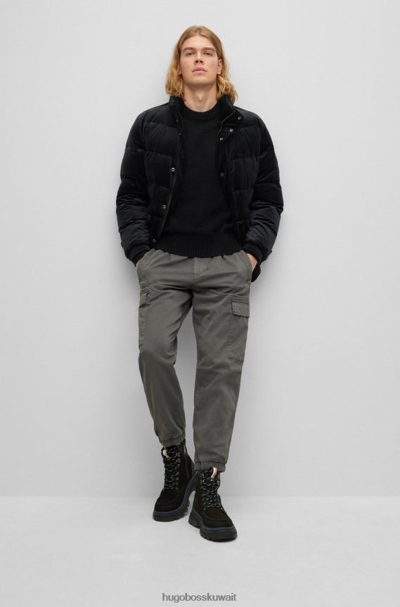 4TFNJN950 الرمادي الداكن Hugo Boss بنطلون Hugo مريح من القطن المطاطي باللون الرمادي الداكن