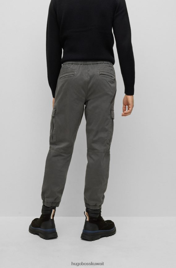 4TFNJN950 الرمادي الداكن Hugo Boss بنطلون Hugo مريح من القطن المطاطي باللون الرمادي الداكن