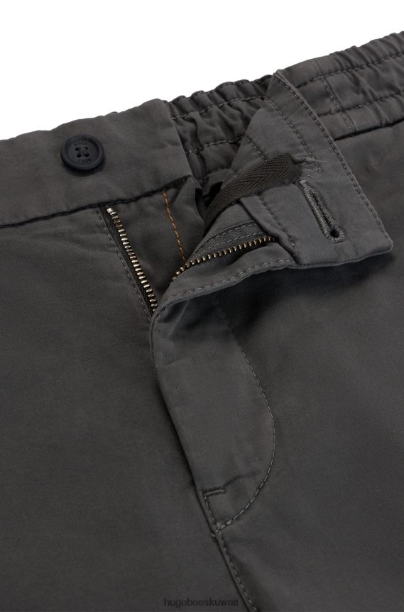 4TFNJN950 الرمادي الداكن Hugo Boss بنطلون Hugo مريح من القطن المطاطي باللون الرمادي الداكن