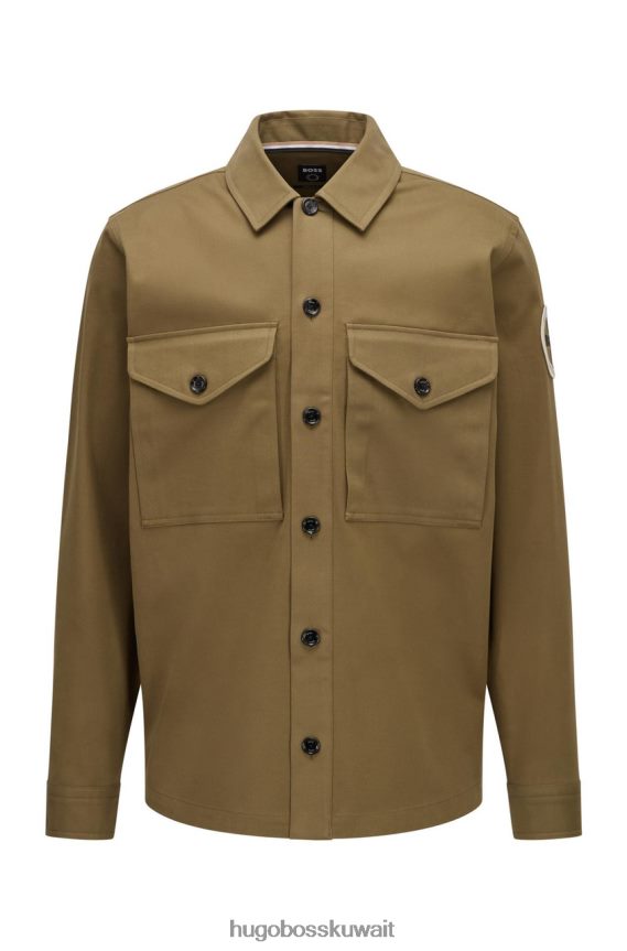 4TFNJN95 الكاكي Hugo Boss قميص كبير الحجم لوكي 50470579 كاكي