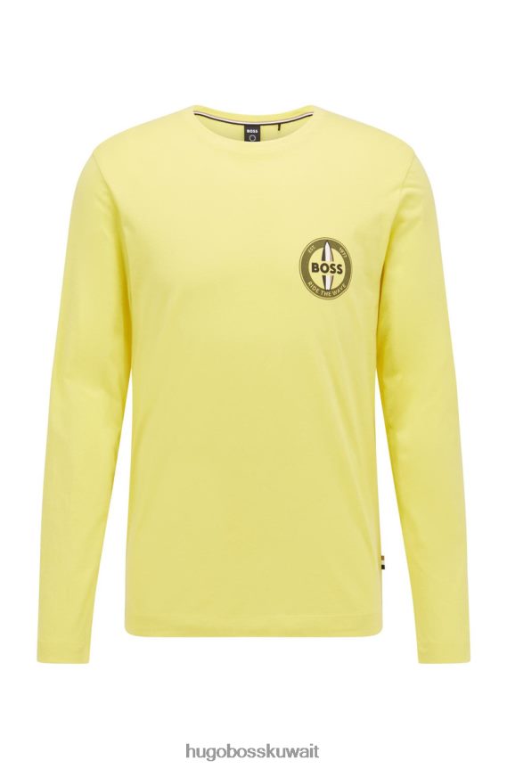 4TFNJN96 أصفر Hugo Boss تيشيرت بأكمام طويلة تيريك 50469225 أصفر