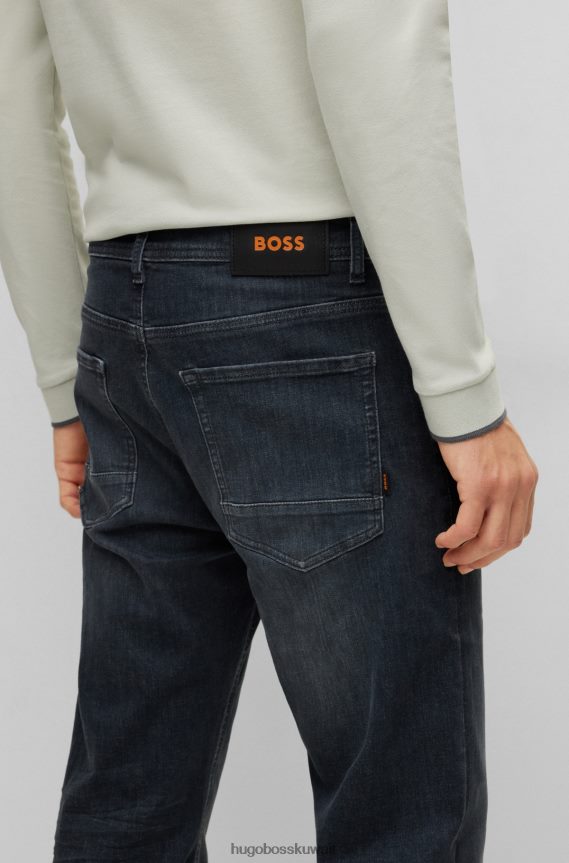 4TFNJN974 الرمادي الداكن Hugo Boss بنطلون جينز هوغو مدبب باللون الرمادي من قماش الدنيم ذو الحركة الفائقة باللون الرمادي الداكن
