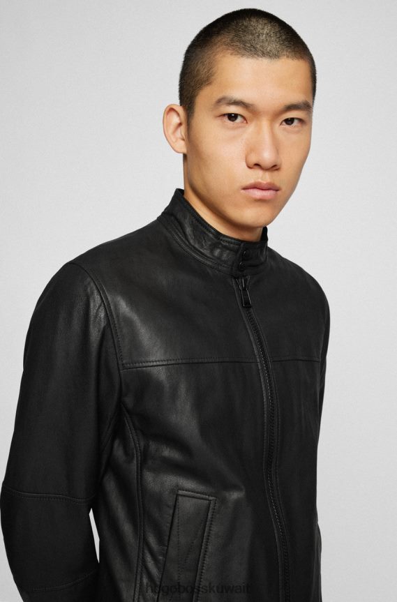 4TFNJN97 أسود Hugo Boss سترة جلدية جوزيب 50467294 أسود