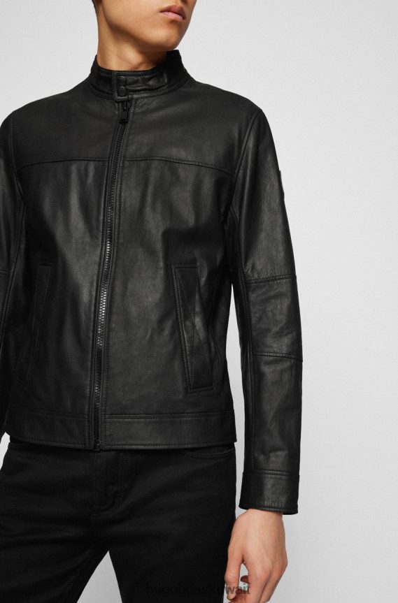 4TFNJN97 أسود Hugo Boss سترة جلدية جوزيب 50467294 أسود